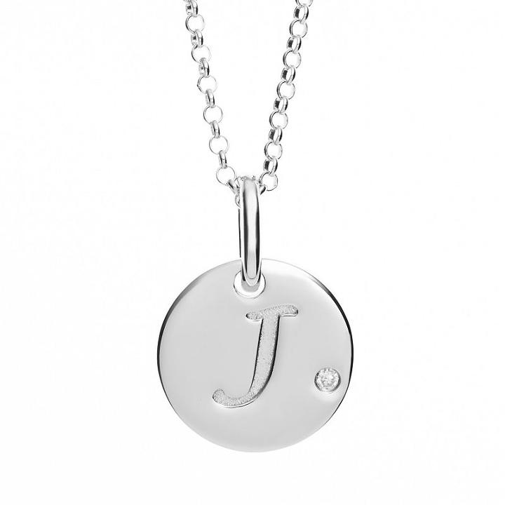 Little Diva Diamonds Diamond Accent Sterling Silver Initial Pendant Necklace - Kids, Women's, Size: 14, Grey
