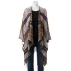 Mudd&reg; Two-tone Southwestern Fringed Ruana, Women's, Natural