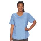 Plus Size Tek Gear&reg; Easy V-neck Workout Tee, Women's, Size: 1xl, Med Blue