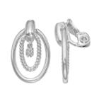 Napier Rope Oval Nickel Free Door Knocker Clip On Earrings, Women's, Silver