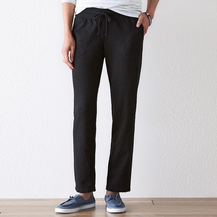 Petite Sonoma Goods For Life&trade; Drawstring Lounge Pants, Women's, Size: S Petite, Black