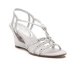 New York Transit News To Me Women's Strappy Wedge Sandals, Size: 10 Wide, Light Grey