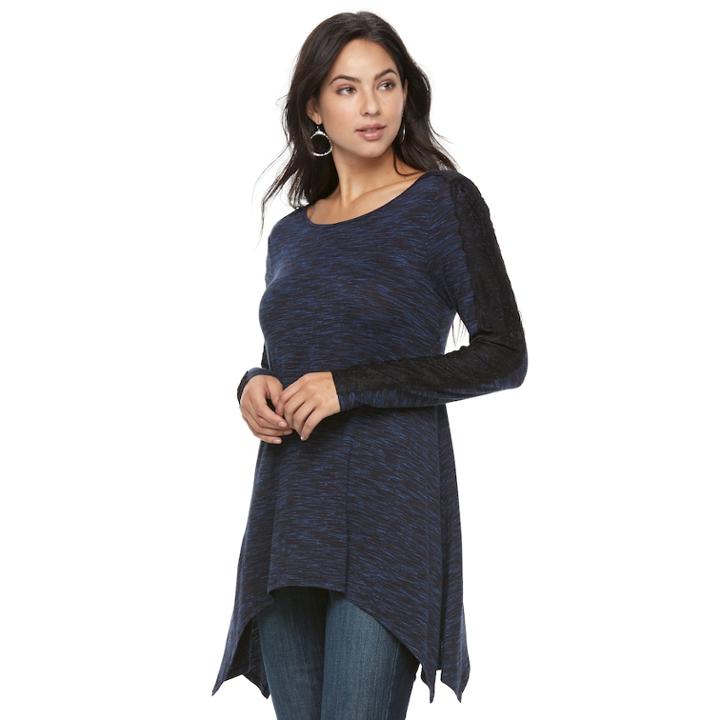Women's Apt. 9&reg; Handkerchief Hem Tunic, Size: Xs, Blue (navy)