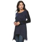 Women's Apt. 9&reg; Handkerchief Hem Tunic, Size: Xs, Blue (navy)