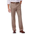 Men's Haggar&reg; Eclo Stria Stretch Slim-fit Flat-front Dress Pants, Size: 38x30, Natural