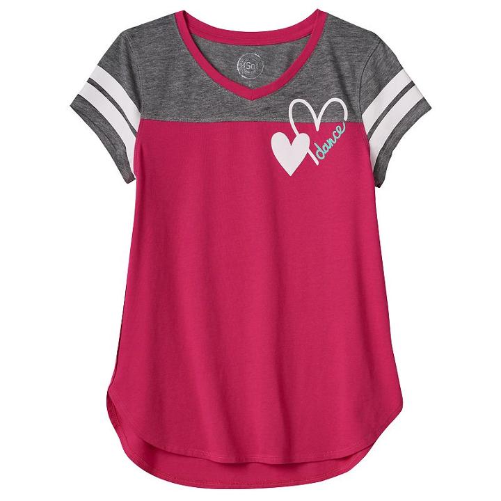 Girls 7-16 & Plus Size So&reg; Burnout Blocked Tee, Girl's, Size: 16, Grey