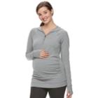 Maternity A:glow Ruched 1/4-zip Workout Top, Women's, Size: Xl-mat, Dark Grey