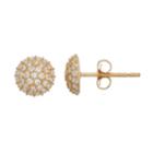 Gold 'n' Ice 10k Gold Cubic Zirconia Dome Stud Earrings, Women's, White