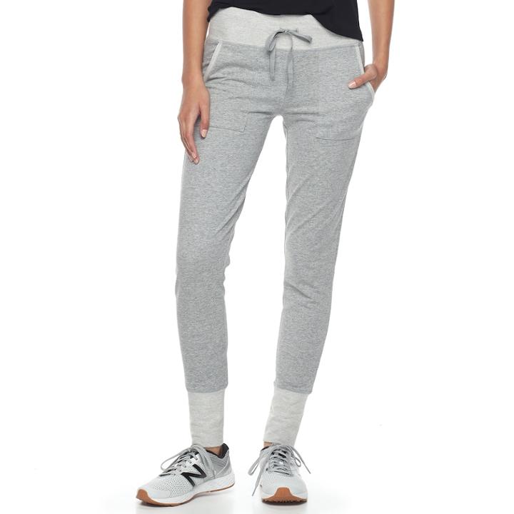 Junior's So&reg; Cuffed Pork Chop Pocket Sweatpant Leggings, Teens, Size: Medium, Med Grey