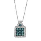 Sterling Silver 1 Carat T.w. Blue & White Diamond Pendant Necklace, Women's, Size: 18