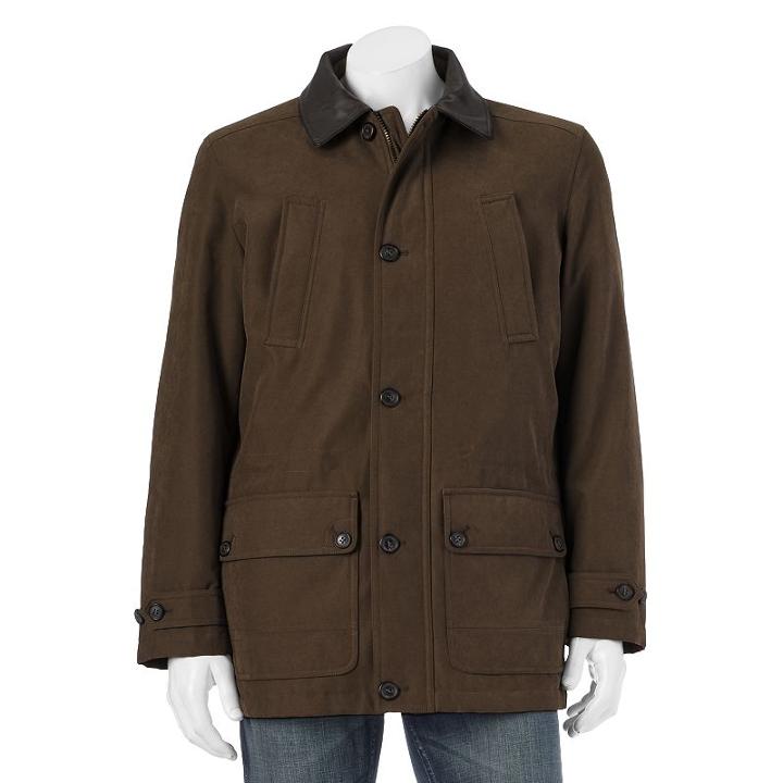 Men's Chaps Flannel-lined Barn Coat, Size: Large, Brown