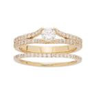 14k Gold 1 Carat T.w. Igl Certified Diamond Engagement Ring Set, Women's, Size: 9.50, Yellow