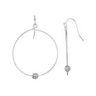 Lc Lauren Conrad Nickel Free Fireball Hoop Drop Earrings, Women's, Silver
