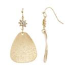 Lc Lauren Conrad Gold Tone Nickel Free Shimmery Teardrop Earrings, Women's