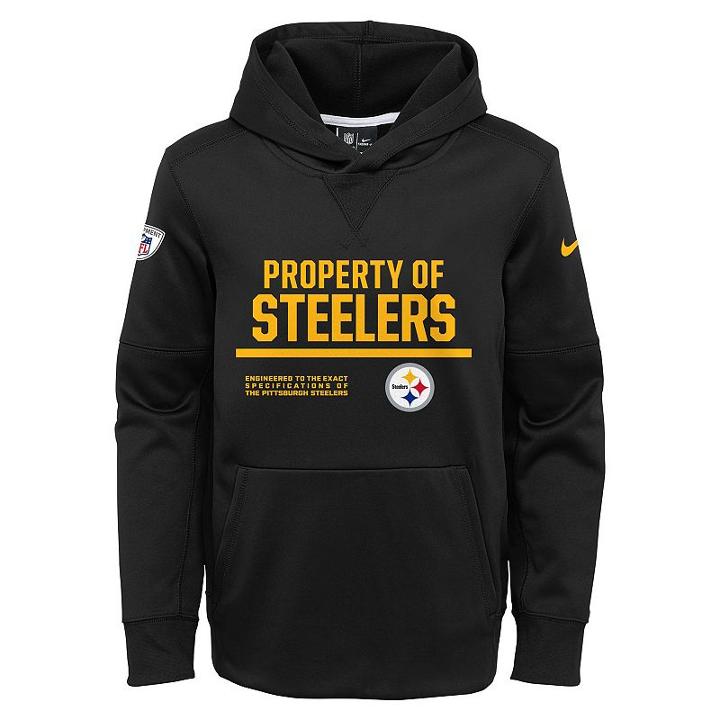 Boys 8-20 Nike Pittsburgh Steelers Circuit Therma-fit Hoodie, Boy's, Size: S(8), Black