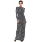 Women's Chaya Patterned Long-sleeve Maxi Dress, Size: 12, Grey (charcoal)