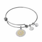 Love This Life Crystal You Are My Sunshine Charm Bangle Bracelet, Women's, Grey