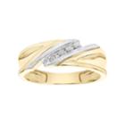 Lovemark Men's 10k Gold 1/10 Carat T.w. Certified Diamond Bypass Wedding Band, Size: 11, White