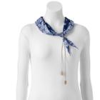 Mudd&reg; Paisley Border Bandana Necklace Scarf, Women's, Light Blue