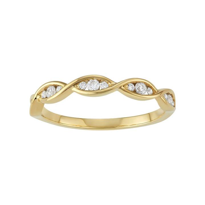 10k Gold 1/5 Carat T.w. Diamond Marquise Ring, Women's, Size: 6, White