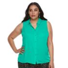 Plus Size Apt. 9&reg; Button-front Tank, Women's, Size: 1xl, Turquoise/blue (turq/aqua)