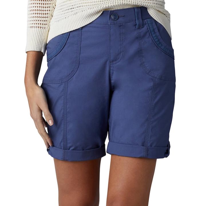 Women's Lee Melody Comfort Waist Poplin Roll-cuff Bermuda Shorts, Size: 10 Avg/reg, Blue