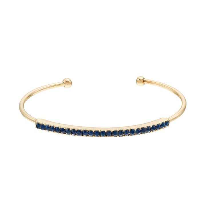 Simulated Montana Sapphire Cuff Bracelet, Women's, Blue