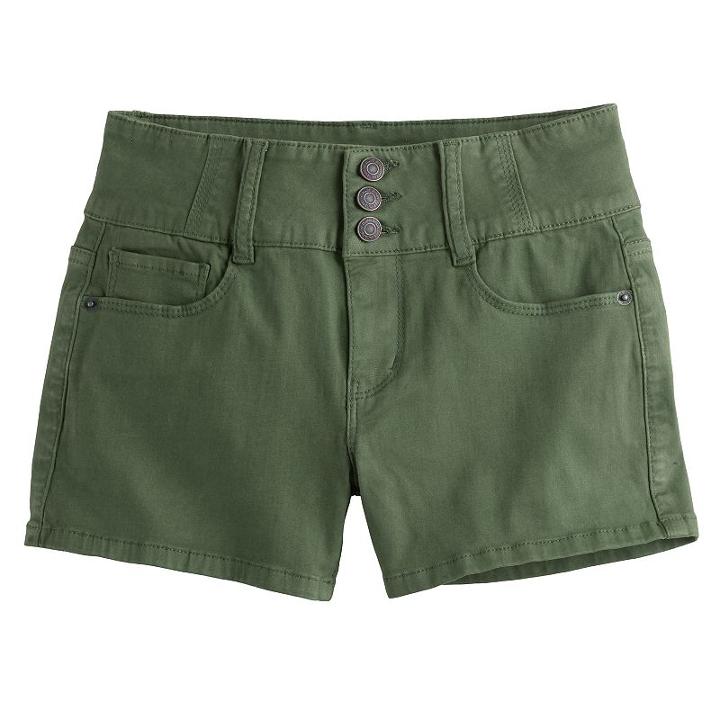 Girls 7-16 Mudd&reg; High-rise Shortie Shorts, Size: 7, Med Green