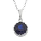 Tiara Lab-created Sapphire Sterling Silver Pendant Necklace, Women's, Size: 18, Blue