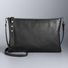 Simply Vera Vera Wang Crosby Leather Crossbody Bag, Women's, Black