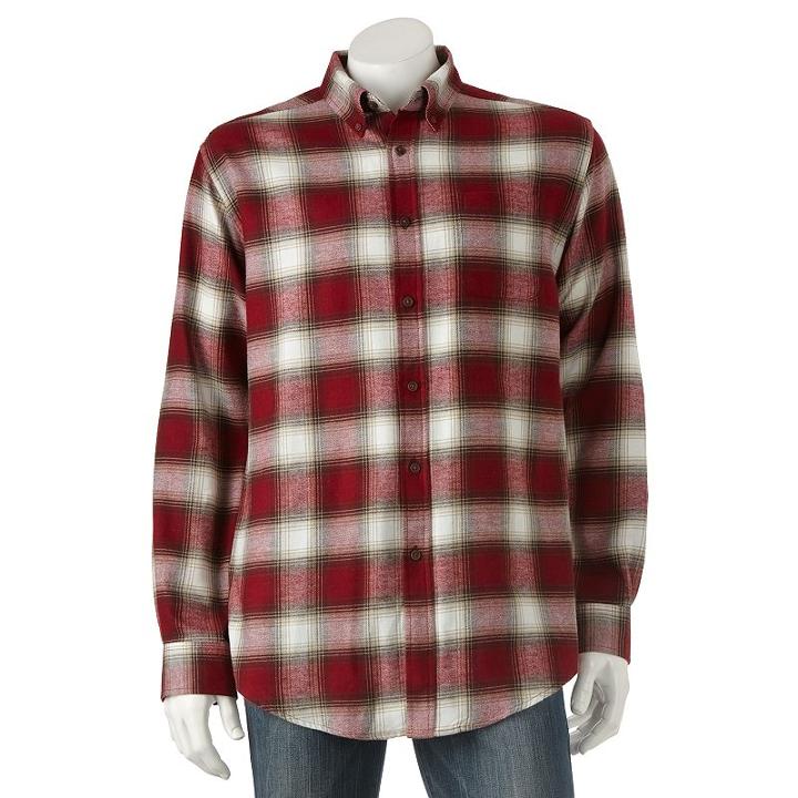 Big & Tall Croft & Barrow&reg; Plaid Flannel Casual Button-down Shirt, Men's, Size: Xl Tall, White Oth