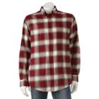 Big & Tall Croft & Barrow&reg; Plaid Flannel Casual Button-down Shirt, Men's, Size: Xl Tall, White Oth