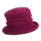 Women's Scala Knit Wool Packable Cloche Hat, Purple