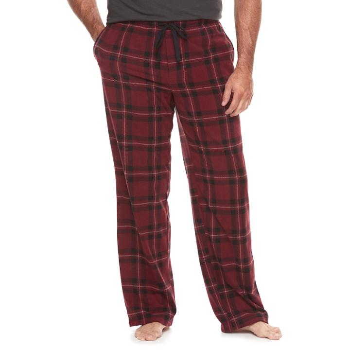 Big & Tall Croft & Barrow&reg; Patterned Microfleece Lounge Pants, Men's, Size: 3xb, Dark Red
