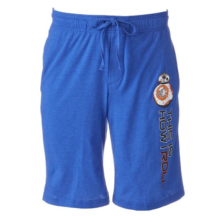Men's Star Wars: Episode Vii The Force Awakens Bb-8 Jams Shorts, Size: Small, Turquoise/blue (turq/aqua)