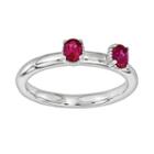Stacks And Stones Sterling Silver Lab-created Ruby Stack Ring, Women's, Size: 8, Red