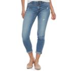 Women's Apt. 9&reg; Tummy Control Cuffed Capri Jeans, Size: 14, Blue