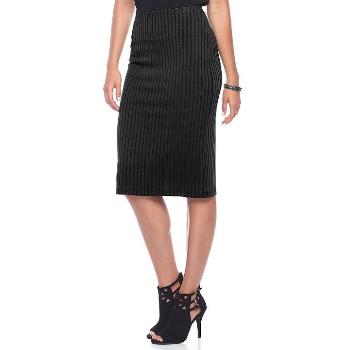 Women's Apt. 9&reg; Tummy Control Pull-on Pencil Skirt, Size: Xxl, Black
