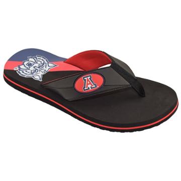 Men's College Edition Arizona Wildcats Flip-flops, Size: Xl, Black