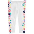 Girls 4-6x Carter's Floral Graphic Leggings, Size: 8, White