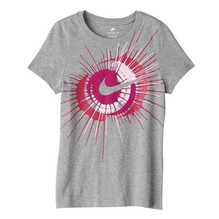 Girls 7-16 Nike Swoosh Splatter Graphic Tee, Girl's, Size: Medium, Grey Other