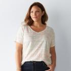 Plus Size Sonoma Goods For Life&trade; Essential V-neck Tee, Women's, Size: 3xl, Brt Pink
