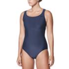 Women's Nike Spliced Racerback One-piece Swimsuit, Size: Medium, Dark Grey