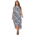 Plus Size Apt. 9&reg; Printed High-low Maxi Dress, Women's, Size: 3xl, Med Blue