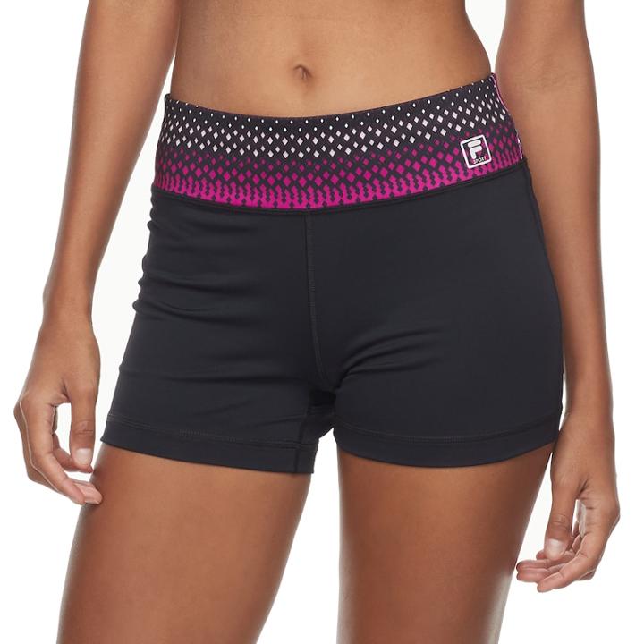 Women's Fila Sport&reg; Tru-dry High-waist Fitted Performance Shorts, Size: Xs, Black