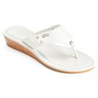 Chaps Women's Hooded Wedge Flip-flops, Size: Large, White