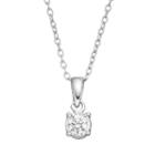 10k White Gold 1/10 Carat T.w. Diamond Solitaire Pendant Necklace, Women's