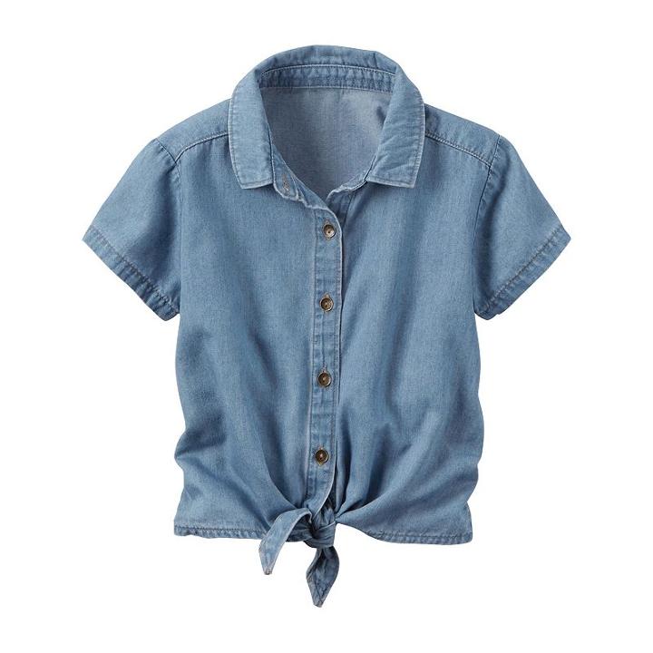 Girls 4-8 Carter's Chambray Tie-front Top, Girl's, Size: 6x, Blue Other