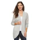 Women's Croft & Barrow&reg; Textured Cardigan, Size: Xs, Light Grey