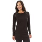 Women's Apt. 9&reg; Embellished Tunic Sweater, Size: Large, Black